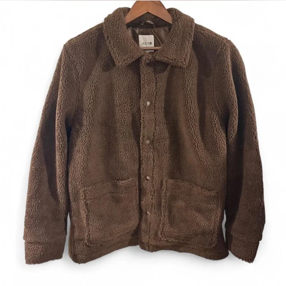 Joe's Jeans Brown Faux Shearling Shirt Jacket Size Men’s Large (NWT)